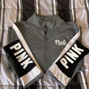 M PINK BRAND 3/4 zip long sleeved workout shirt